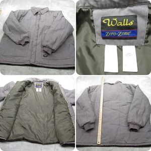 Walls Zero Zone Jacket Mens 3XL Gray Canvas Pockets Insulated Full Zip Work Coat